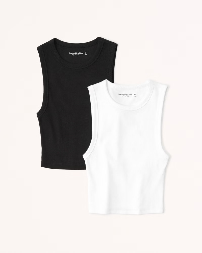 2-Pack Essential Rib Crew Tanks | Abercrombie & Fitch (US)