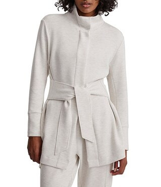 Anset High Neck Long Sleeve Belted Jacket | Dillard's