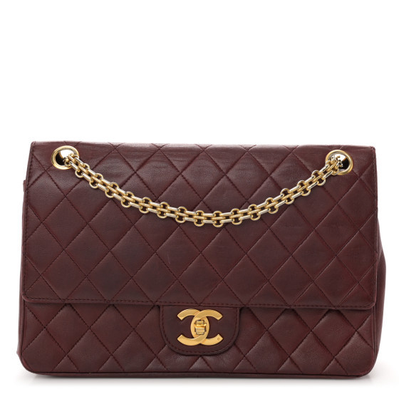 Lambskin Quilted Medium Double Flap Bijoux Chain Bordeaux | FASHIONPHILE (US)