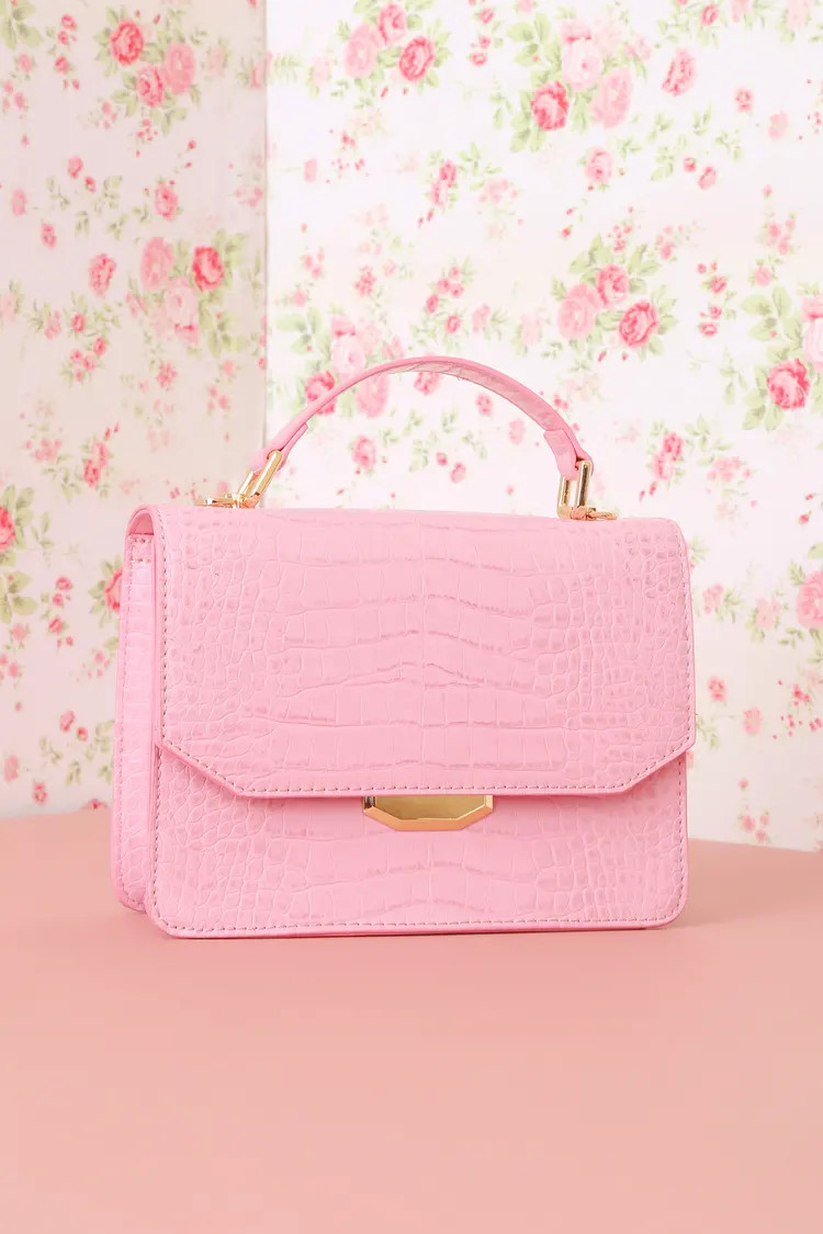Fashionable Forever Pink Crocodile Embossed Crossbody Bag | Lulus (US)