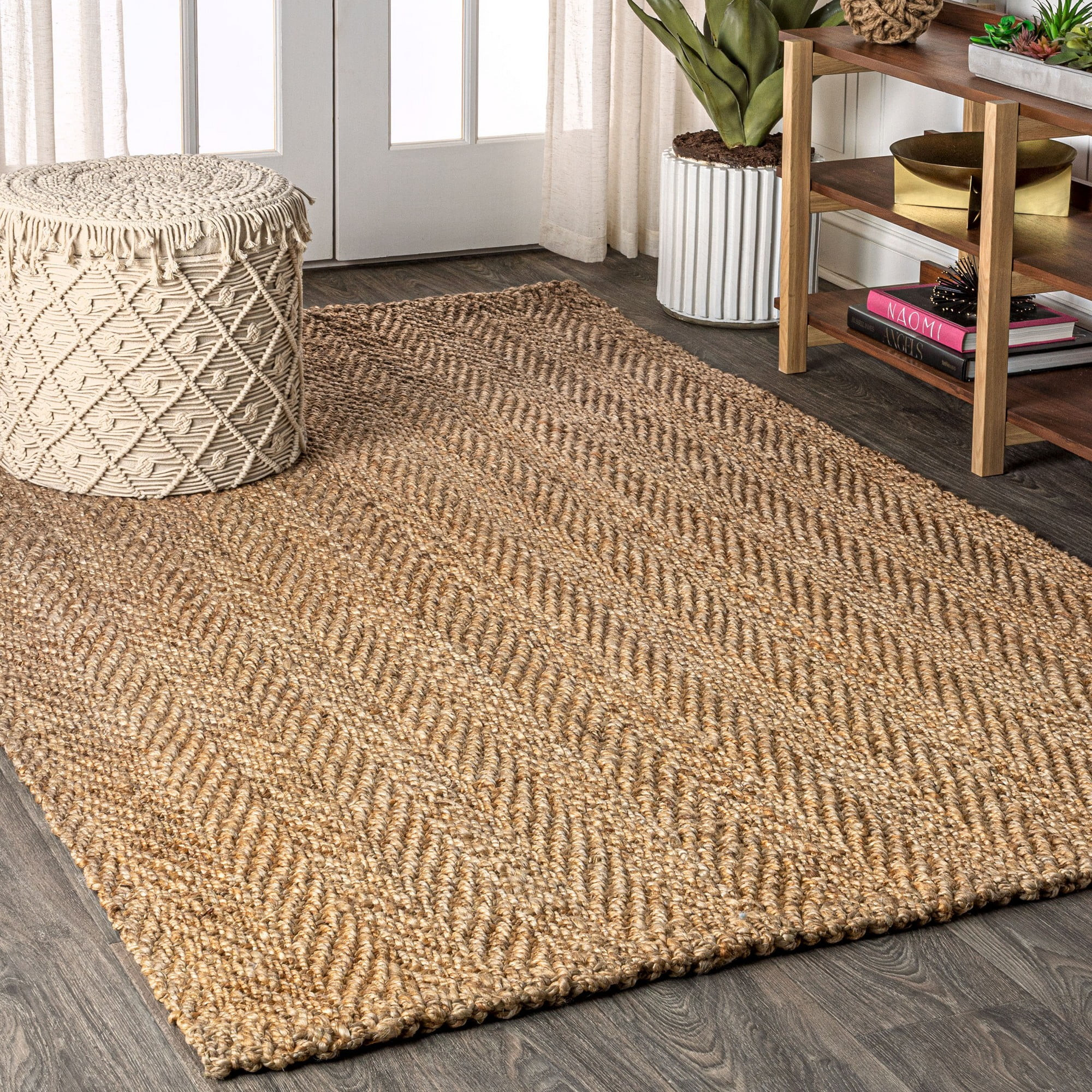JONATHAN Y NFR101A-8 Espina Hand Woven Herringbone Chunky Jute Natural 8 ft. x 10 ft. Area Rug, B... | Walmart (US)