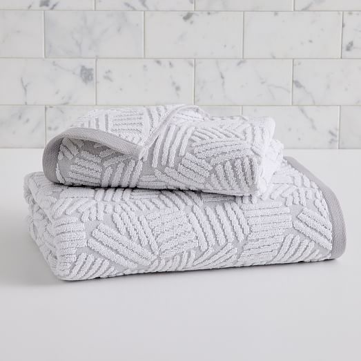 Organic Dashed Lines Sculpted Towel Sets | West Elm (US)