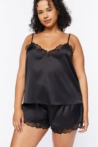 Plus Size Satin Cami & Shorts Pajama Set | Forever 21 (US)