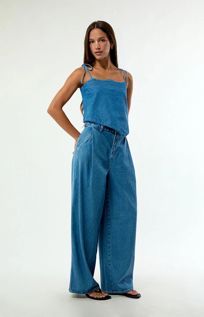 Sixxta Women's Classic High Waisted Balloon Jeans in Denim - Size 8 | PacSun