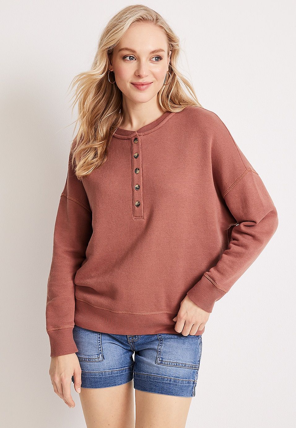 Henley Sweatshirt | Maurices