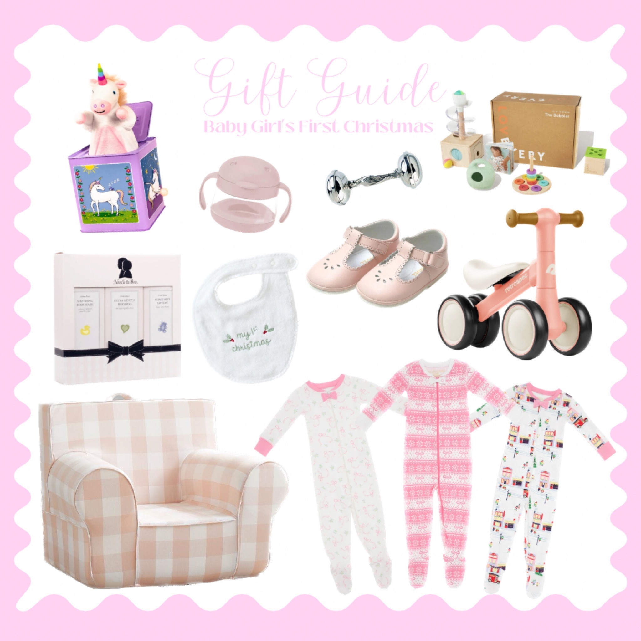 A gift guide for baby girl’s first Christmas! A mixture of practical and fun, and lots of sweet 💕

#LTKHoliday #LTKbaby #LTKkids