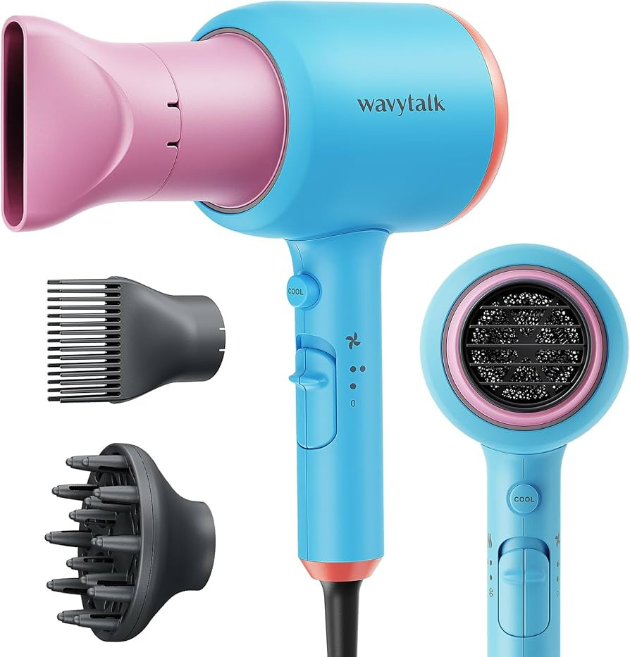 Wavytalk Hair Dryer Blow Dryer with Diffuser Nozzle Comb and Concentrator Negative Ions Fast Dryi... | Amazon (US)