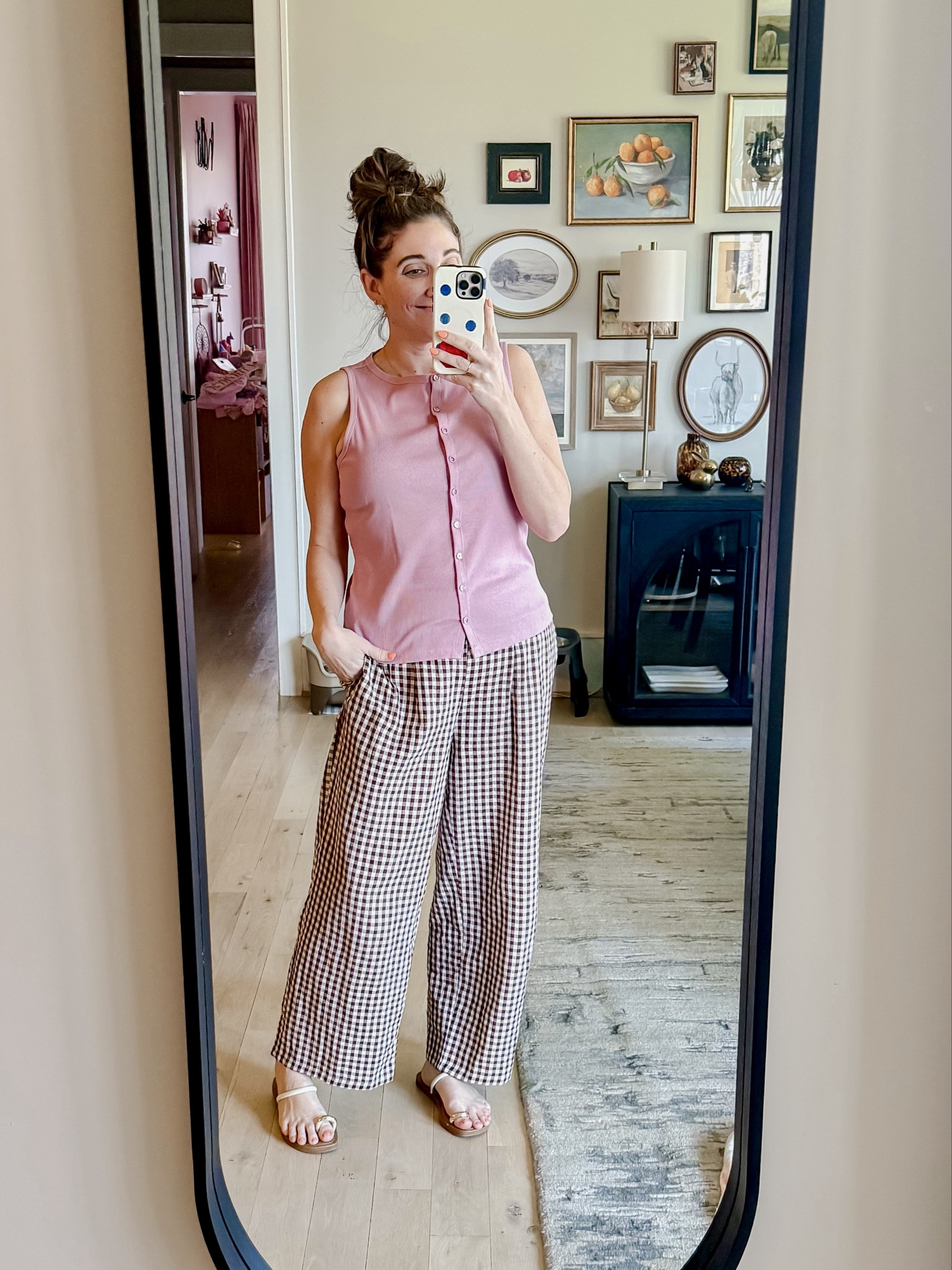 Warm days are few and far between right now but I will enjoy them when they’re here! I have a feeling this outfit combination is going to be on repeat as spring officially approaches 
Top S (runs slightly large) / Pants M / Slides (last years style) tts 

#LTKMidsize #LTKootd #LTKgrwm