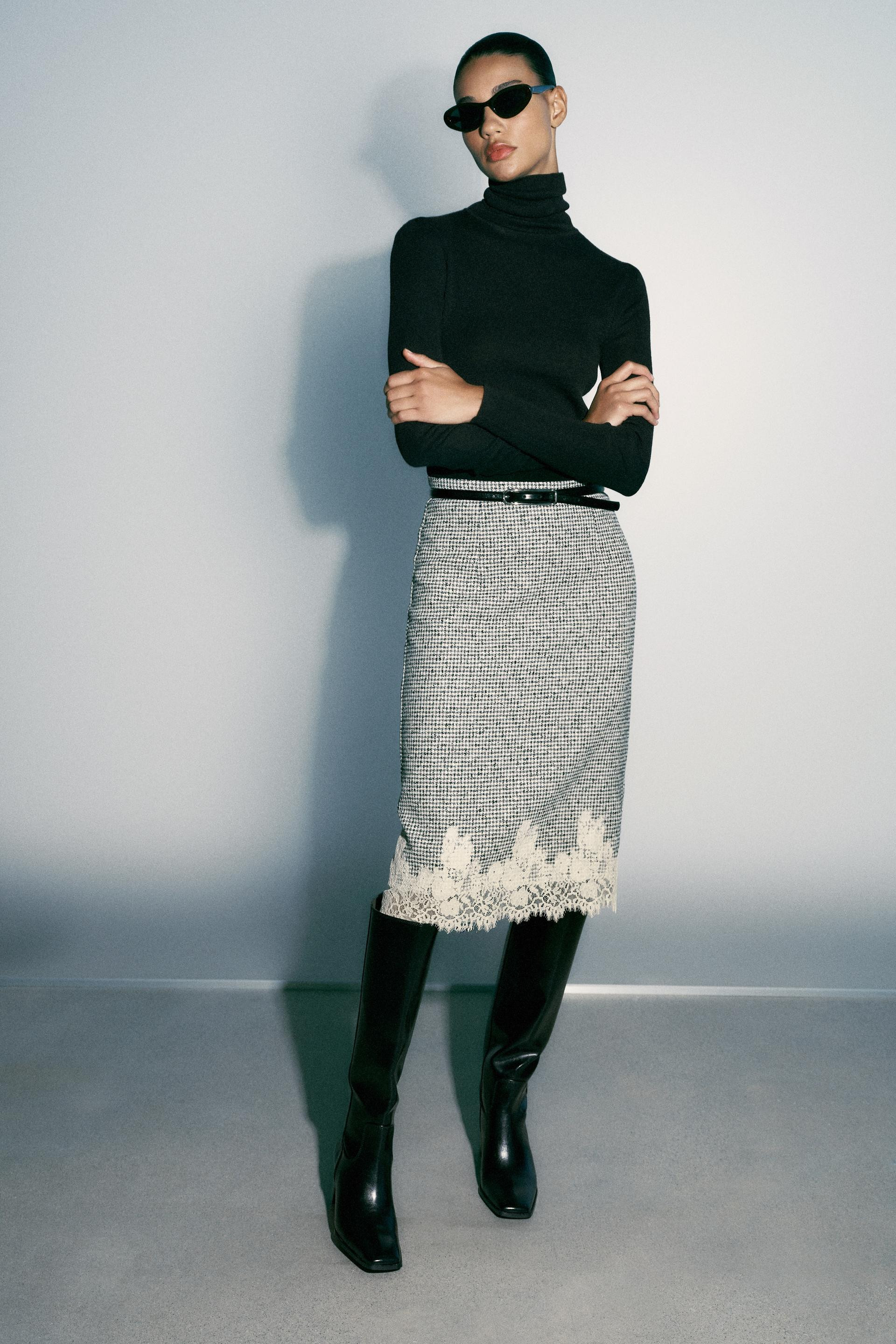 Zara - Lace Trim Peplum Blouse - Women - Oyster-White - Women | Zara US