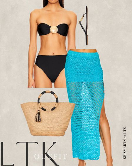 Bright Vibrant Blue Swimsuit Skirt Cover Up Black And Gold Two Piece Swimsuit Bikini For Summer Vacation 

#LTKtravel #LTKshoecrush #LTKSpringSale