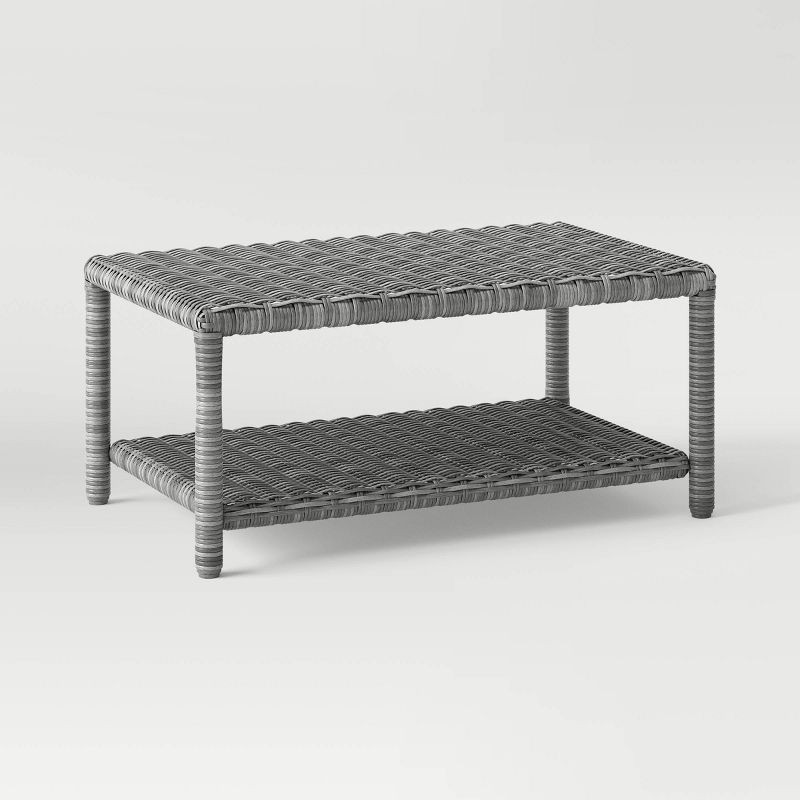Monroe Wicker Patio Coffee Table - Gray - Threshold™ | Target