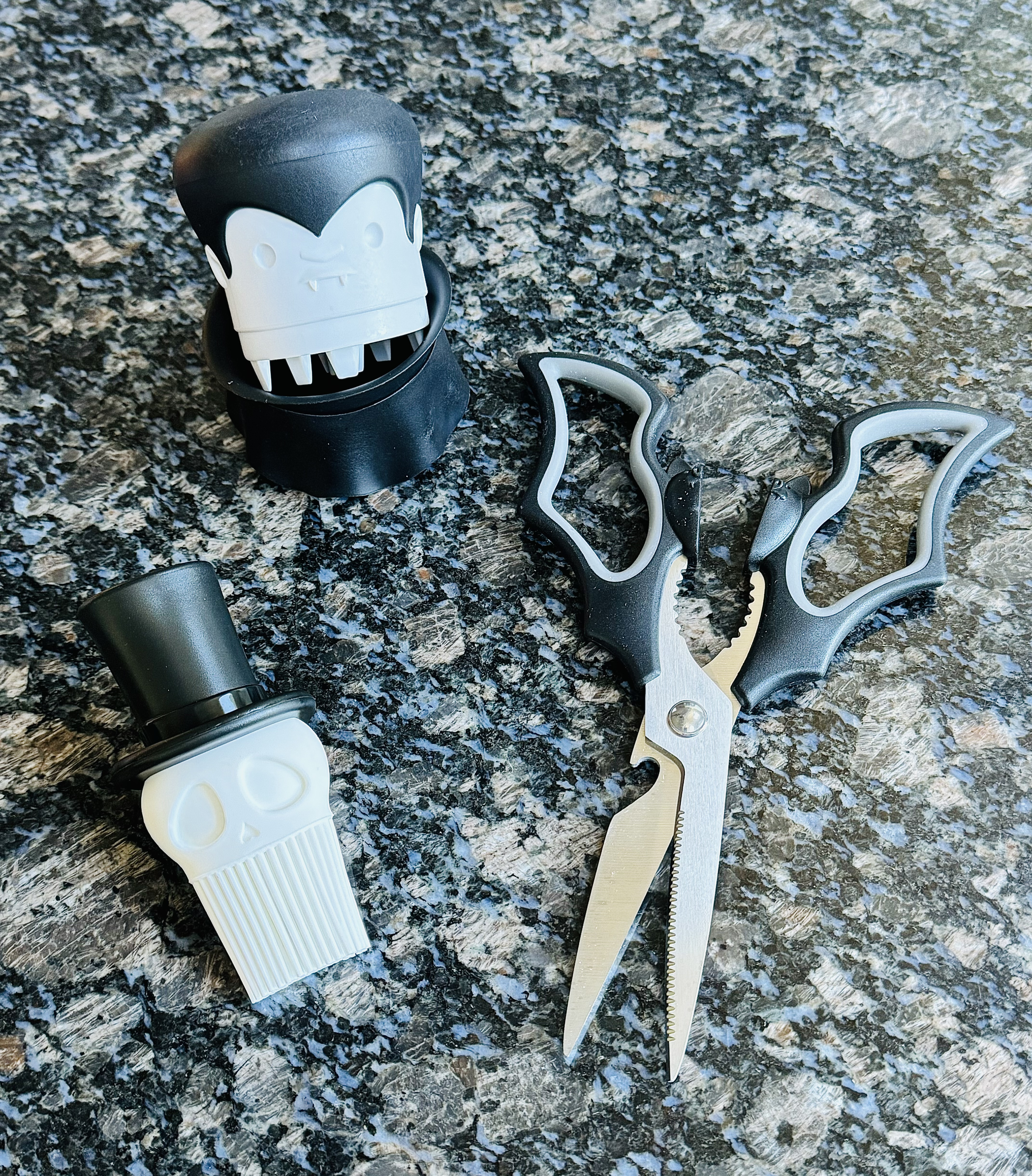 Is your Halloween party really complete without these fun hosting utensils? 🦇✂️ Check out these bat scissors, skull basting brush, and Dracula garlic peeler! Perfect for adding a spooky touch to your festivities! 🎃👻 #HalloweenVibes #SpookyEssentials

#LTKHome #LTKSeasonal #LTKHalloween