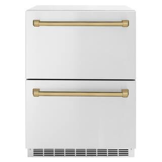 Touchstone 24 in. 4.6 cu. ft. Drawer Refrigerator with Stainless Steel Doors and Champagne Bronze... | The Home Depot