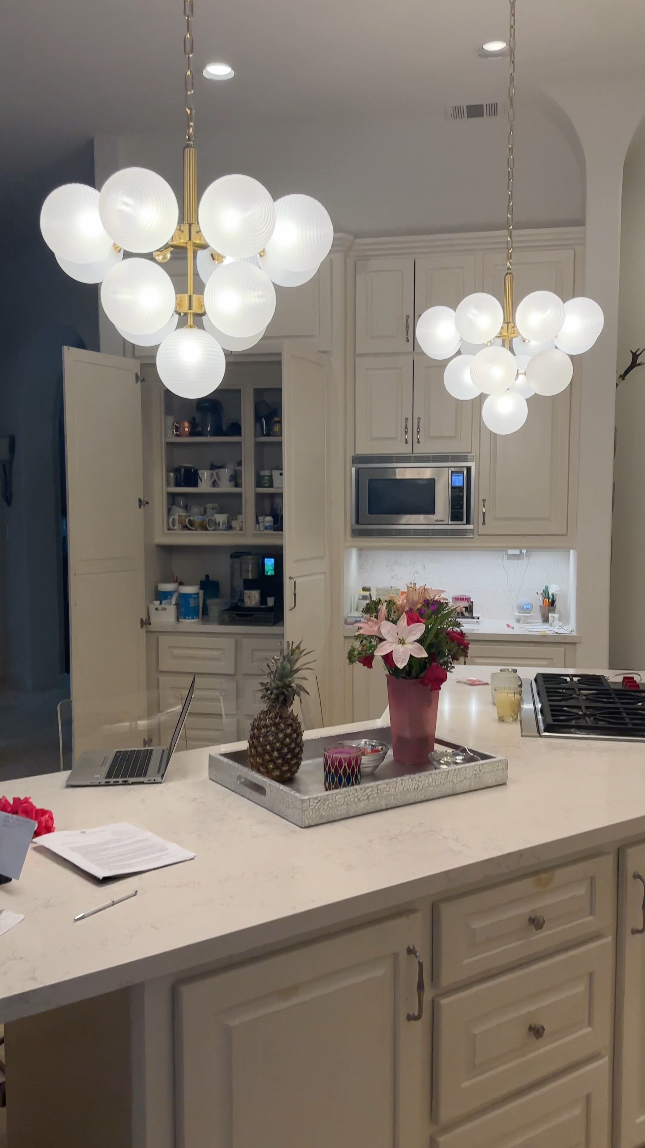 Pendant lighting perfect for your kitchen island, bathroom , closet, laundry or just wherever. I did order more chain and spray painted it and had my electrician make it longer for my space. It was worth it! Let me know if you need to make your lights longer. 
Lighting, pendants, island pendants, kitchen, mid century lights, globe lights, 
Bed Bath and Beyond, light fixtures, 

#LTKsalealert #LTKhome