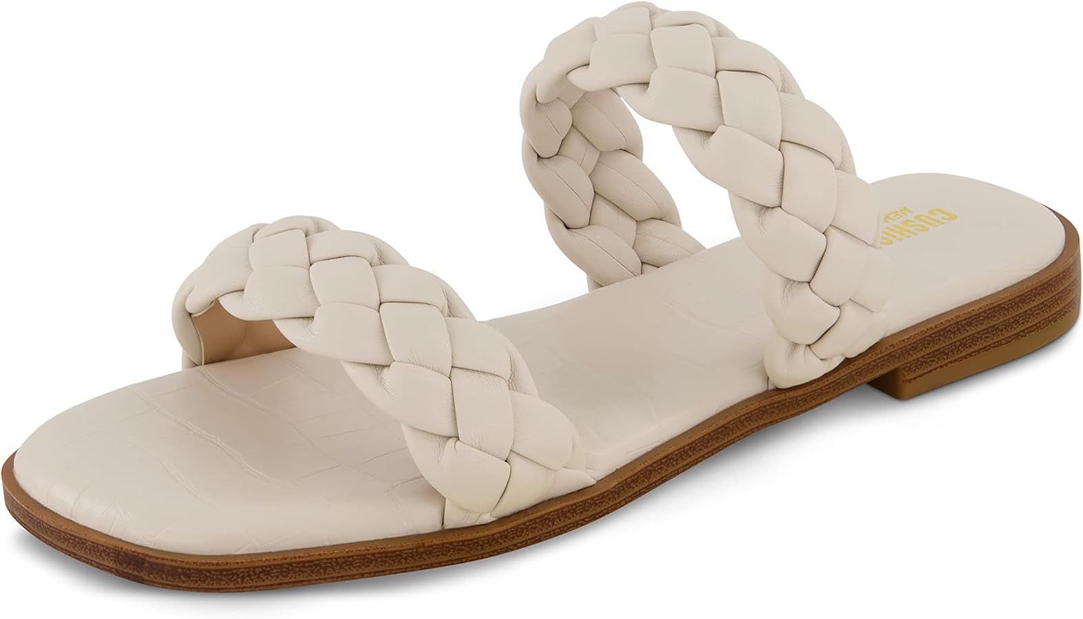 CUSHIONAIRE Women's Vicki braided slide sandal +Memory Foam, Wide Widths Available | Amazon (US)