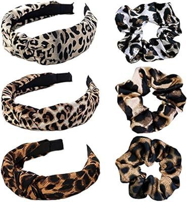 Leopard Headbands 3Pack by GNAWRISHING,Knot Dot Hair Bands for Women's Hair Accessories, Cheetah ... | Amazon (US)