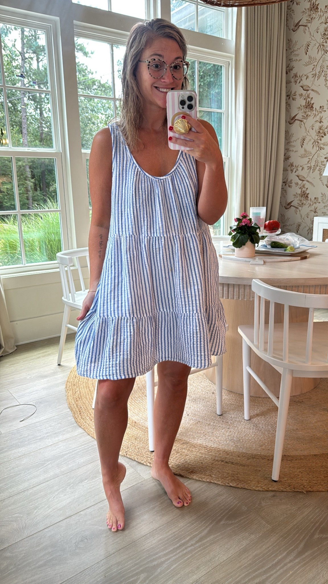 $10 blue and white , easy to throw on dress / cover up … yes please 

#LTKSaleAlert #LTKTravel #LTKFindsUnder50
