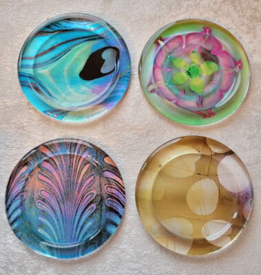 Metropolitan Museum Of Art Louis Comfort Tiffany Favrile Glass Coasters Set of 4  | eBay | eBay US