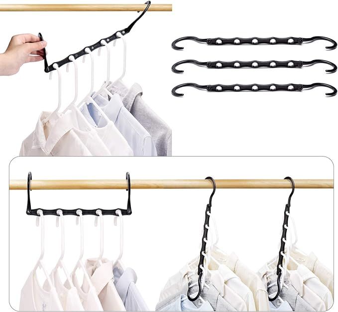 HOUSE DAY Black Magic Hangers Space Saving Clothes Hangers Organizer Smart Closet Space Saver Pac... | Amazon (US)