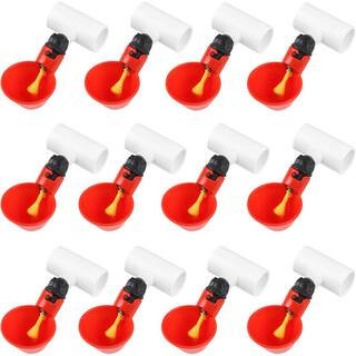 12 Pack Automatic Chicken Waterer Cups Plastic Poultry Water Feeder Kit for Chicks Ducks Geese Turkeys Bunnies | The Home Depot