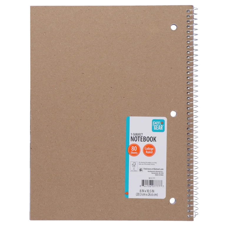 Pen+Gear College Ruled 1-Subject Notebook, 8" x 10.5", Multicolor Horses, 80 Sheets | Walmart (US)