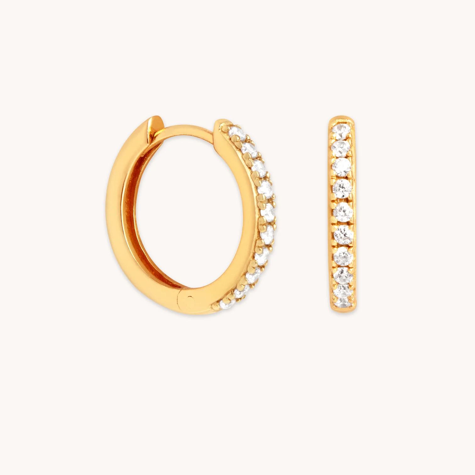 Essential Crystal Small Hoops in Gold | Astrid & Miyu Earrings | Astrid and Miyu