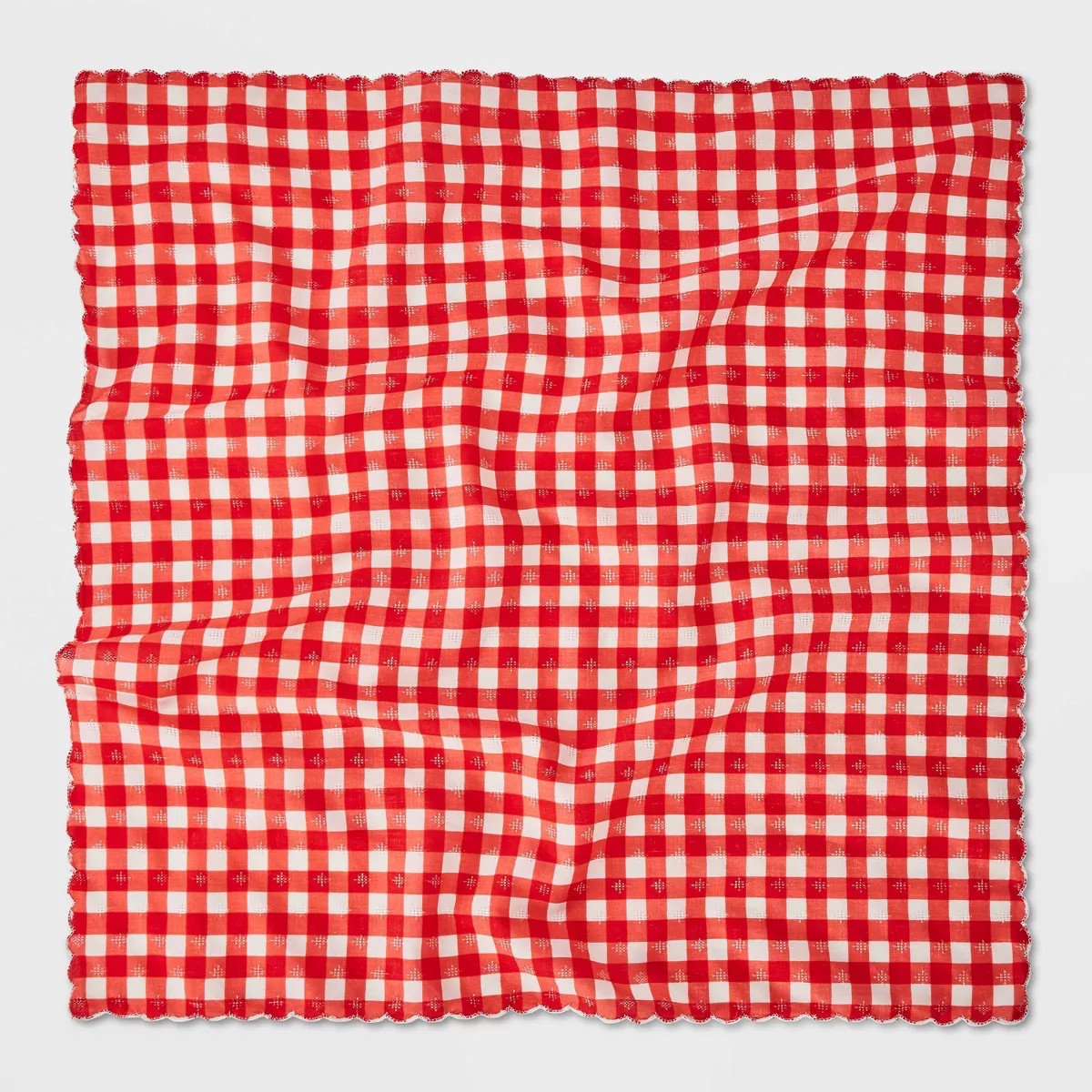Women's Gingham Pattern Scarf - Universal Thread™ White/Red | Target