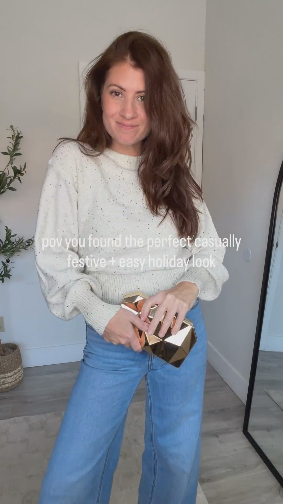 POV: You just found the perfect festive + easy holiday look ✨

I grabbed my favorite wide-leg denim, paired it with the cutest subtle sequin sweater, and now I’m fully obsessed. Casual, elevated, comfy… truly one of those outfits you can wear to so many different holiday events! 🎄💫

Styled it with a few fave accessories for that effortless put-together vibe.

wearing:
Sweater- size small
Jeans – size 4
Comment SHOP for the links!
Make sure you’re following @styledinasnap_ for more holiday inspo + affordable style finds!

Where are you wearing this look first?! 🎁✨

#AffordableFashion #HolidayStyle #HolidayOutfitInspo #FestiveFashion #StyleForLess #OutfitIdeas #CasualHolidayLook #SequinSweater #WideLegDenim #StyleInspo

#LTKOver40 #LTKHoliday #LTKSeasonal