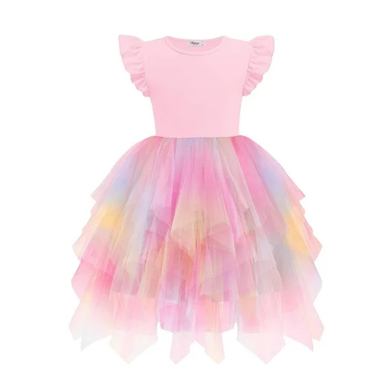 Arshiner Little Girls Tulle Dress Tutu Summer Princess Birthday Party Fancy Fairy Dresses | Walmart (US)