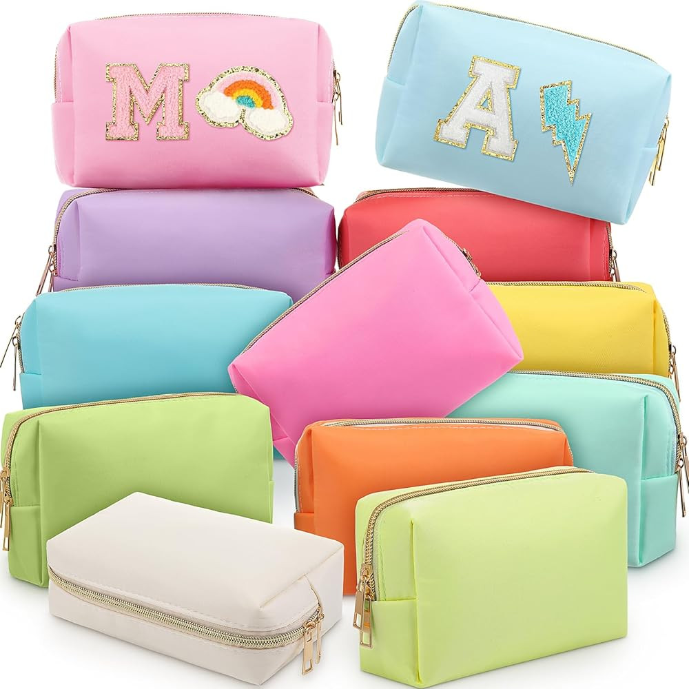 Kigeli 12 Pcs Nylon Makeup Bag Bulk Cosmetic Pouches Preppy Cosmetic Bag for Women Waterproof Tra... | Amazon (US)