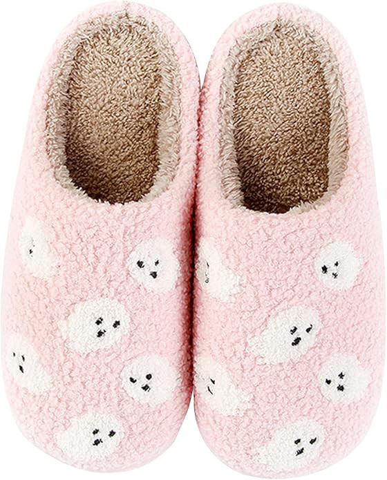 Pumpkin Slippers for Women Men Halloween Slippers Spooky Slides Soft Warm Plush House Shoes | Amazon (US)