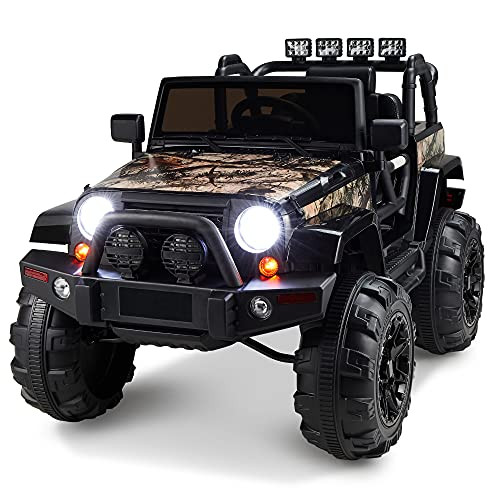 Best Choice Products Kids 12V Ride On Truck, Battery Powered Toy Car w/Spring Suspension, Remote Control, 3 Speeds, LED Lights, Bluetooth - Camouflage | Amazon (US)