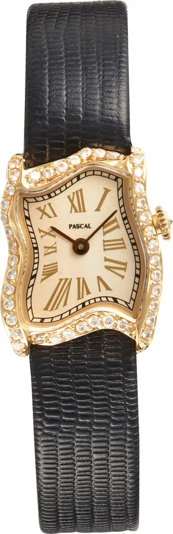 Mirage Lab Grown Diamond Leather Strap Watch, 22mm x 28mm | Nordstrom