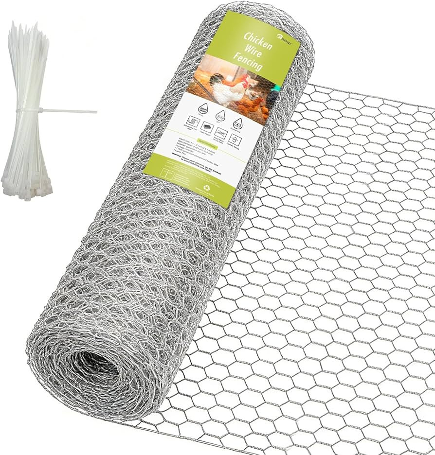 Chicken Wire Fencing, 24 Rifny 16.5 Inch x 60 Feet Chicken Wire Mesh Roll for Garden Plants, 1 In... | Amazon (US)