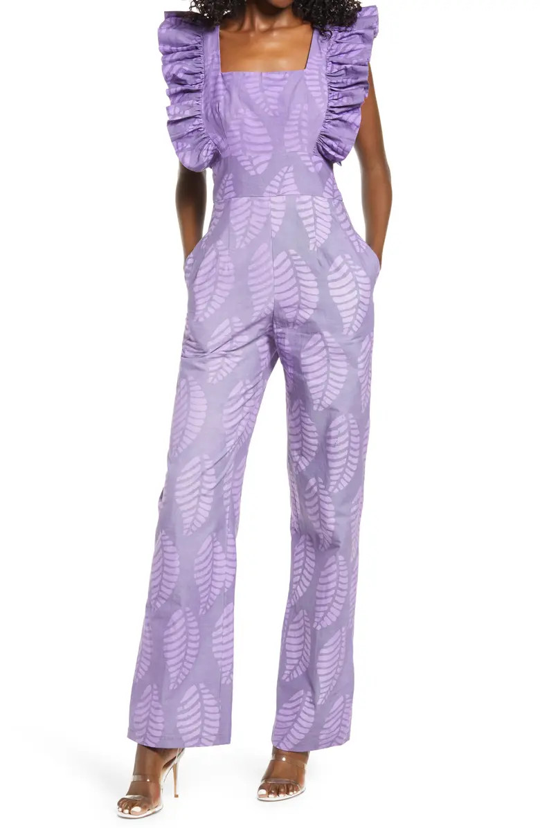 Tagoe Leaf Print Cotton JumpsuitSIKA | Nordstrom