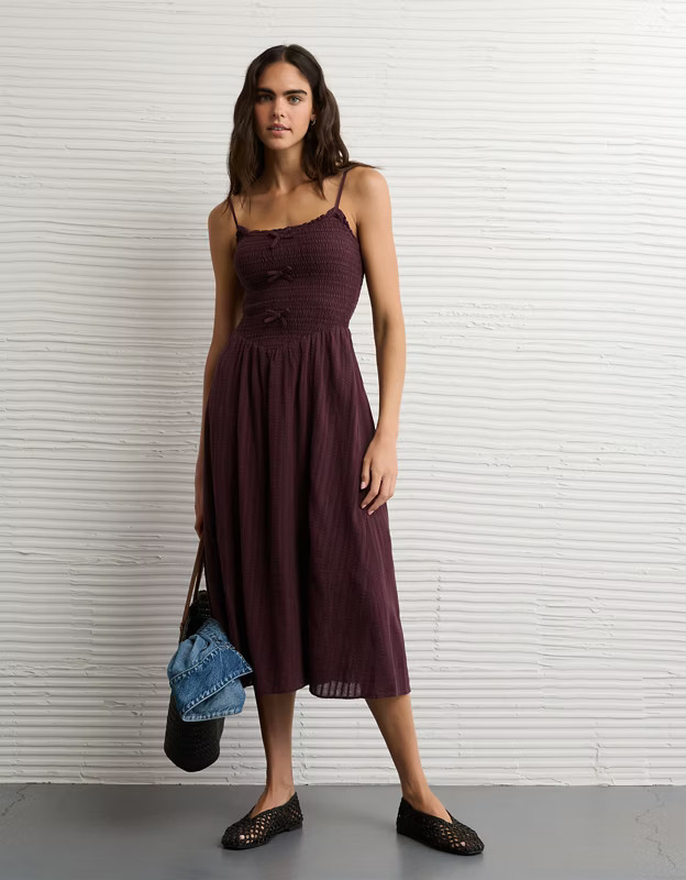 AE Bella Bow Midi Dress | American Eagle Outfitters (US & CA)