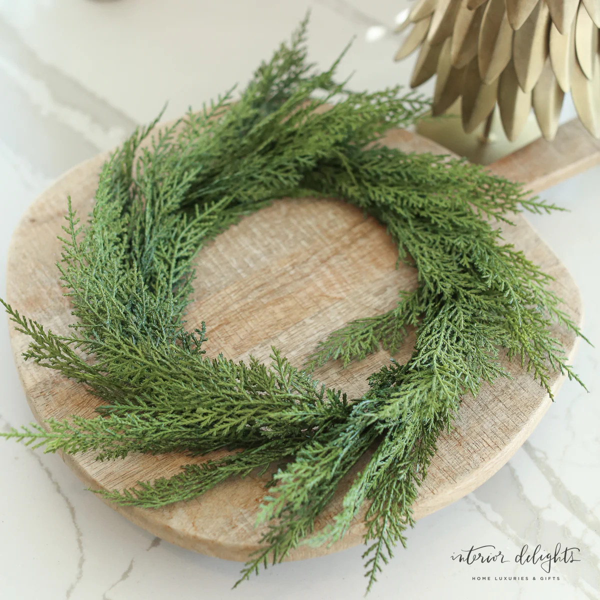 12in Cedar Wreath Candle Ring | Interior Delights
