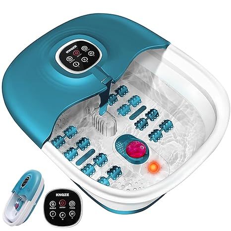 Collapsible Foot Spa Bath with Heat, Remote Control, Temperature Control, Bubbles, Red Light, Pum... | Amazon (US)