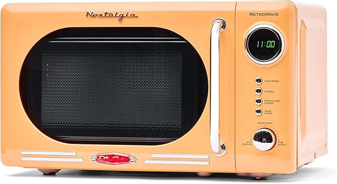 Nostalgia Retro Compact Countertop Microwave Oven - 0.7 Cu. Ft. - 700-Watts with LED Digital Disp... | Amazon (US)