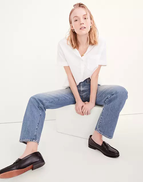 Linen-Blend Swenson Popover Shirt | Madewell