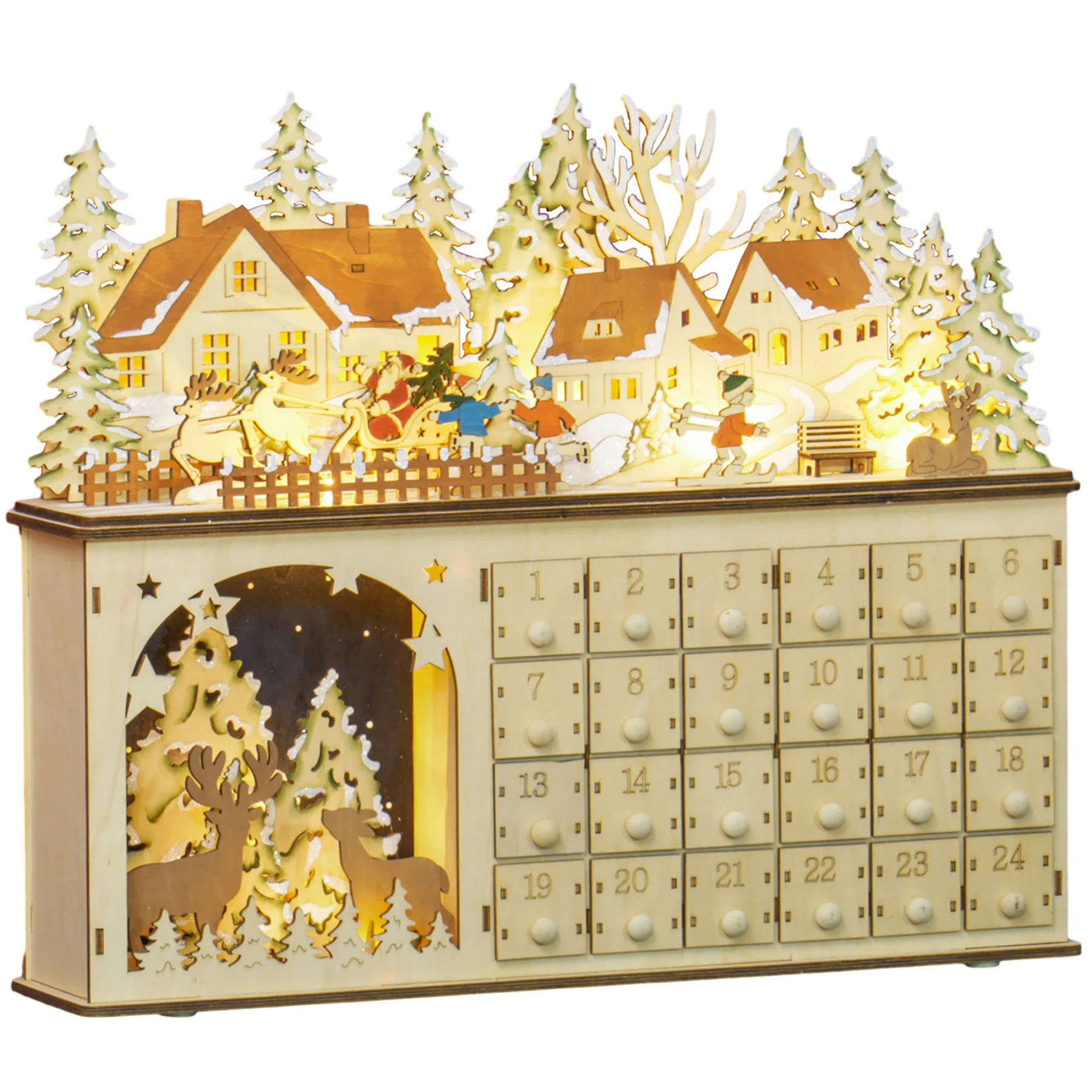 The Holiday Aisle® Christmas Advent Calendar, Countdown Calendar with LED Lights & Reviews | Way... | Wayfair North America