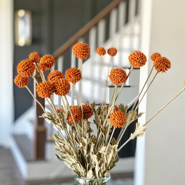 23" Fall Wind Dancer Bush, Pumpkin | Interior Delights