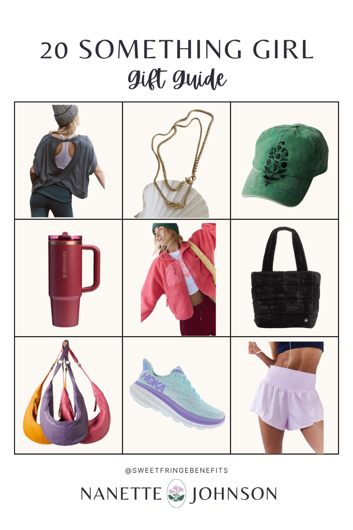 Gifts for your 20 something girl… Free People is a popular brand with this group!

Free People fleece jacket hat sling idle hands sling my time tee carpe down short Hoka Clifton 9 shoes Lululemon quilted grid tote Stanley quencher leakproof Katie Walkman jewelry nova chain necklace 

#LTKSaleAlert #LTKHoliday #LTKGiftGuide