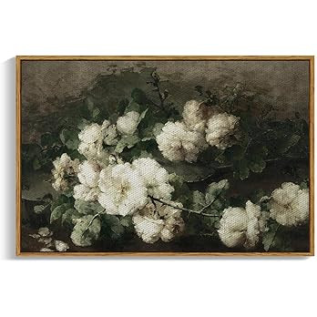 InSimSea Framed Canvas Wall Art Vintage Decor, Home Decor Vintage Flowers Modern Farmhouse Decor,... | Amazon (US)