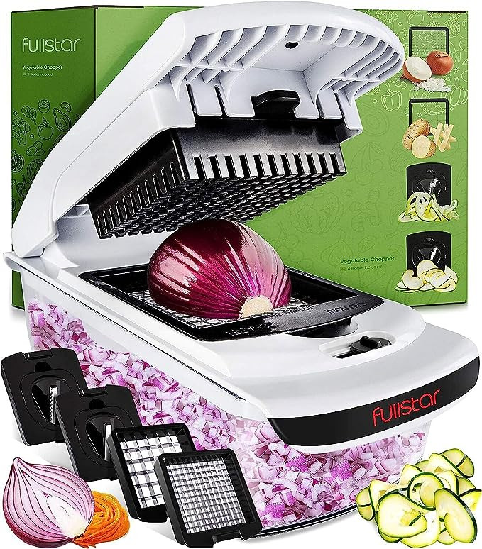 Fullstar Vegetable Chopper - Spiralizer Vegetable Slicer - Onion Chopper with Container - Pro Foo... | Amazon (US)