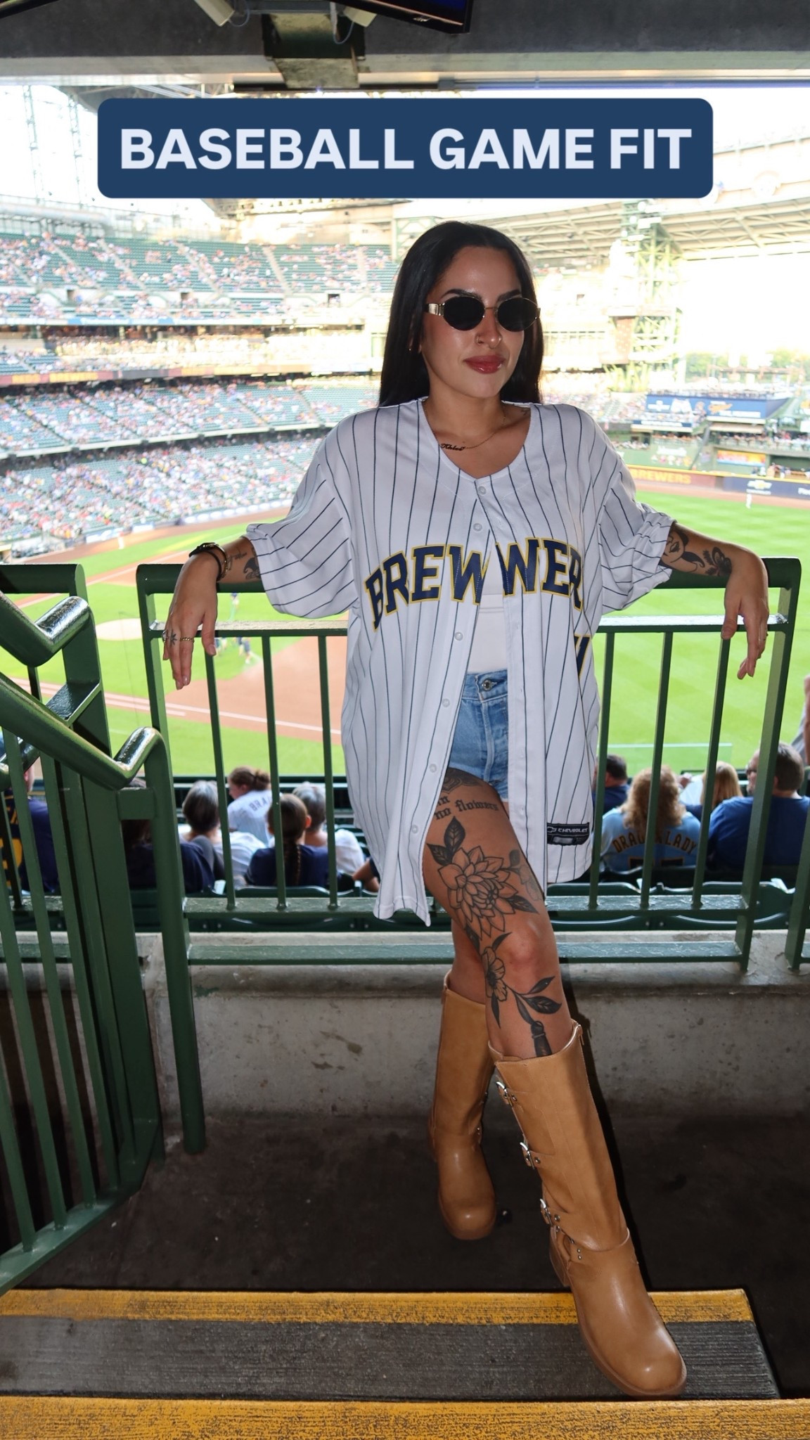 Baseball game fit! Perfect for the girl who wants to rep her team and still look cutesy ⚾️ go brewers!!! 

#LTKPetite #LTKMidsize #LTKSeasonal