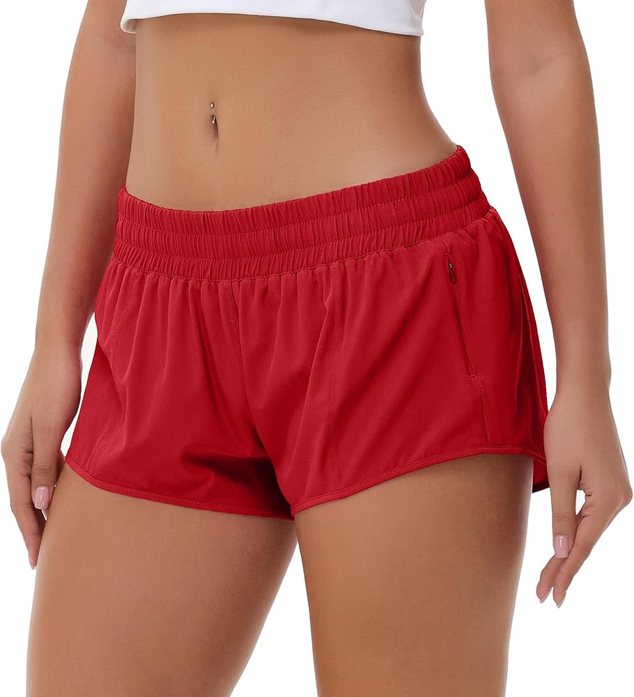 Aurefin Lightweight Athletic Shorts for Women, Quick Dry Running Shorts with Zip Pocket and Liner... | Amazon (US)