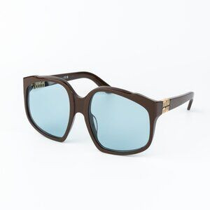 Miu Miu Women Sunglasses Chocolate Blue Oversized MUA07S 24D20R NEW AUTHENTIC | Poshmark