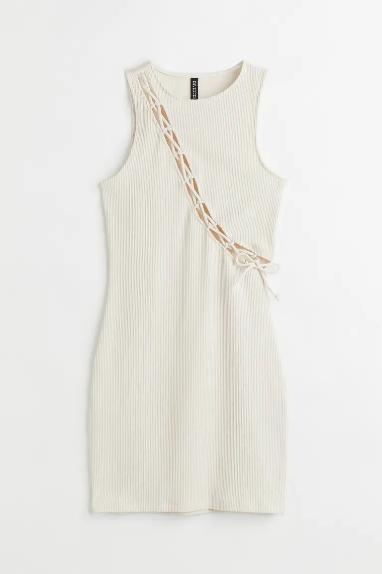 Ribbed lacing-detail dress | H&M (US + CA)