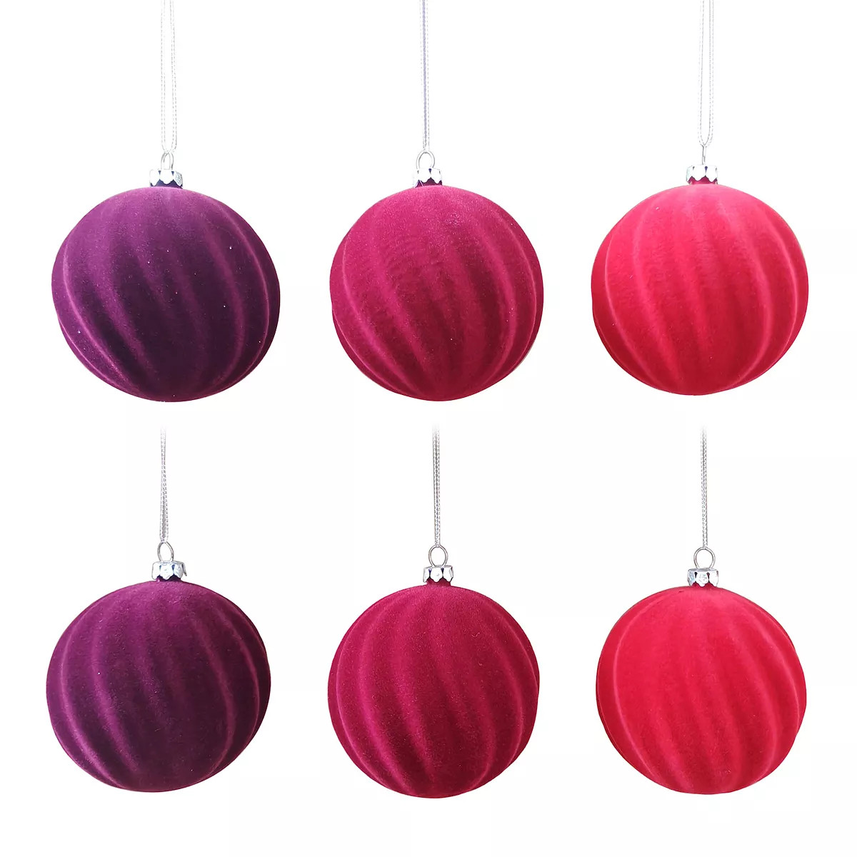 St. Nicholas Square® 6-pc. Flocked Plastic Bauble Christmas Ornament Set | Kohl's